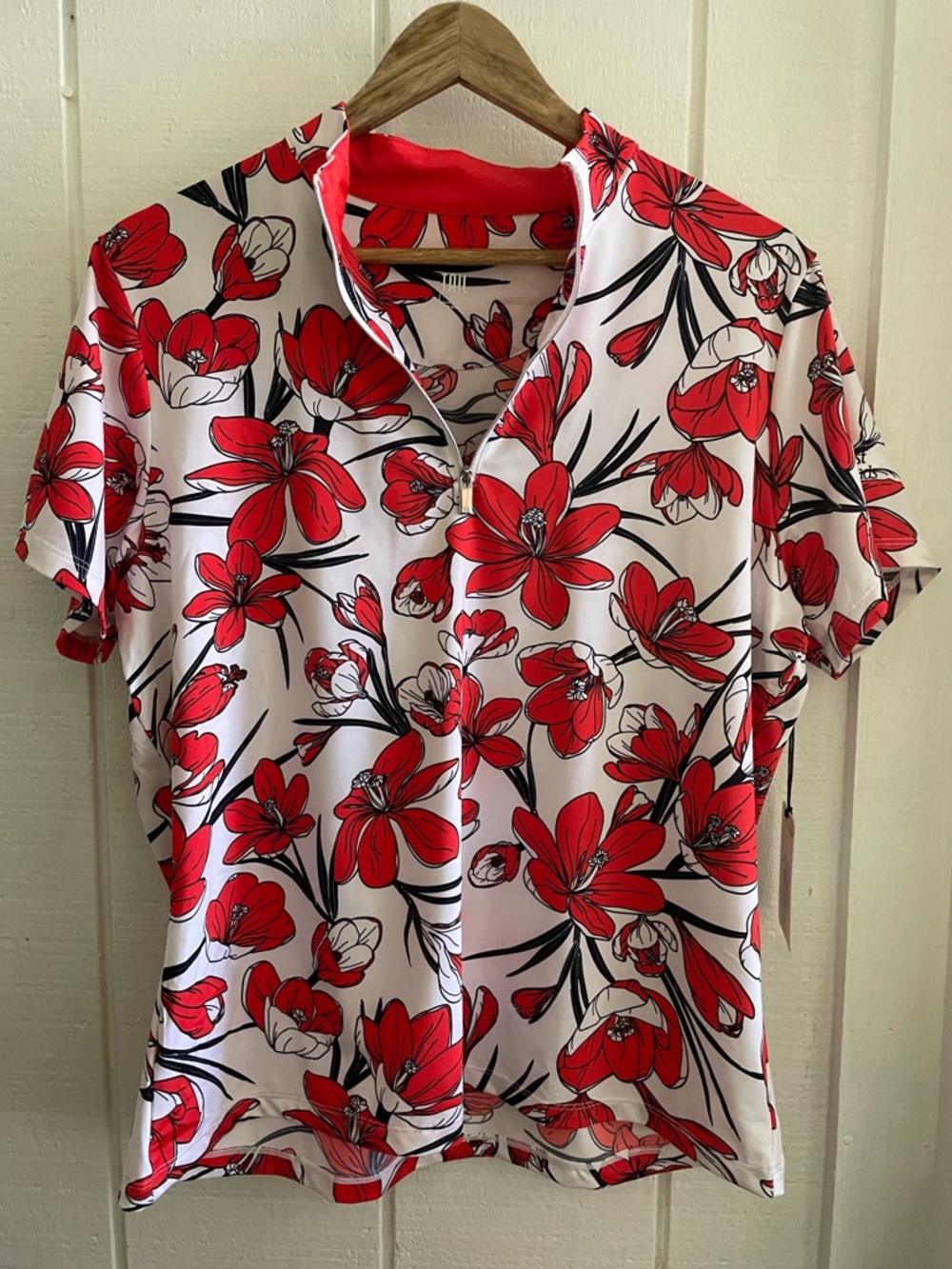 TAIL ACTIVEWEAR Hester Short Sleeve Mock Neck Golf Shirt - XL